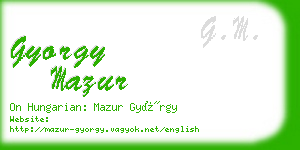 gyorgy mazur business card